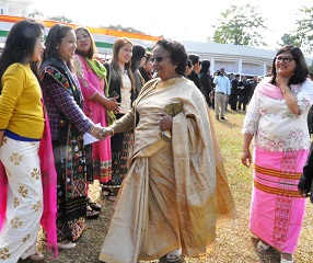 The First Lady of the State Smt Rita Rajkhowa in the At Home function at Raj Bhavan, Itanagar on 26th January 2016.